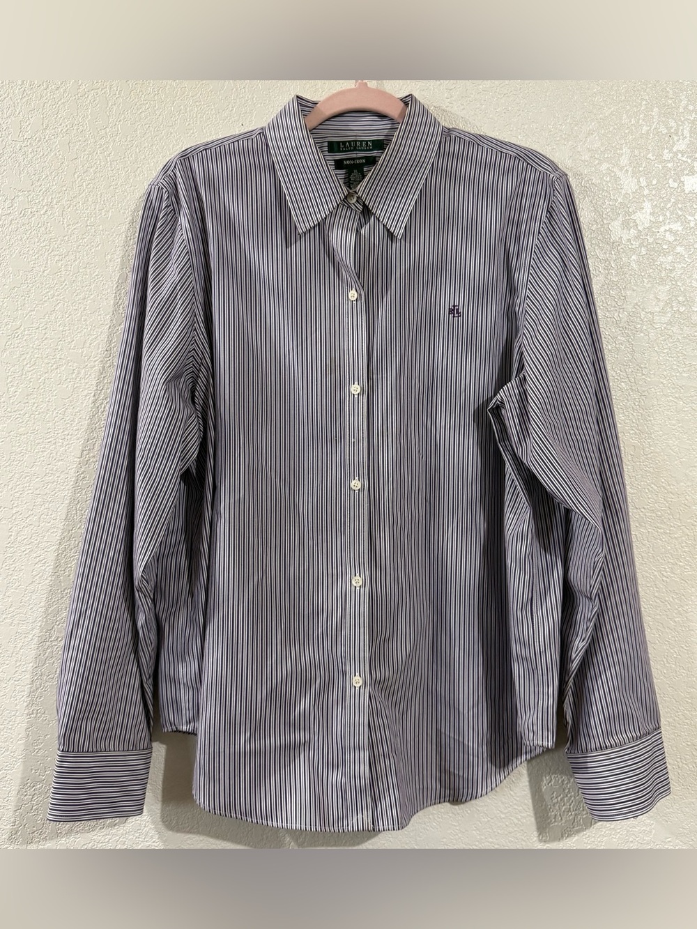 Lauren Ralph Lauren Men’s Navy and White Pinstripe Dress Shirt